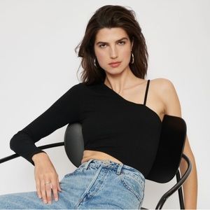 Dynamite Ribbed Asymmetrical Bodysuit